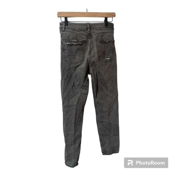 American Eagle Destroyed Distressed Grey Mom Jean - Picture 2 of 5
